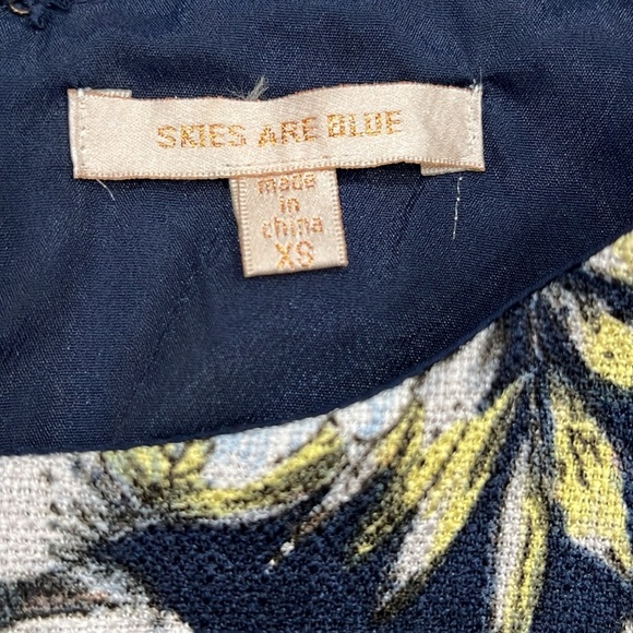 Stitch Fix Skies Are‎ Blue | Sleeveless Shift Dress | Navy White Yellow | XS - Picture 8 of 15